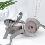 Velvet Ring Necklace Storage Box with Bowknot - Red/Blue/Gray