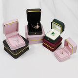 Phnom Penh PU Leather Jewelry Box Pink/Gold Ring Necklace Bangle Box