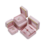 Phnom Penh PU Leather Jewelry Box Pink/Gold Ring Necklace Bangle Box