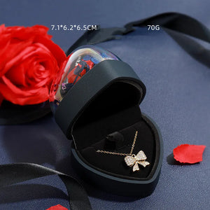 Pink/Blue Dried Flower Ring Pendant Box 520 Propose Ring Jewelry Storage