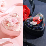 Pink/Deep Blue Dried Flower Ring Pendant Box 520 Propose Ring Jewelry Storage