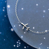 925 Sterling Silver Crystal Aircraft Bracelet