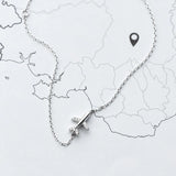 925 Sterling Silver Crystal Aircraft Bracelet