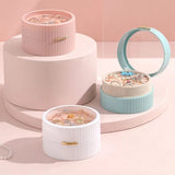 Portable PU Mirror Jewelry Organizer Box Travel Storage