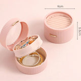 Portable PU Mirror Jewelry Organizer Box Travel Storage