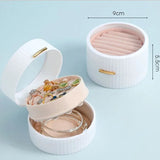 Portable PU Mirror Jewelry Organizer Box Travel Storage