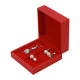 Mini Ring Necklace Earring Box 9x9x4cm Pu Brushed Leather Jewelry