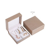 Red/Blue/Gold/Silver Brushed Leather Jewelry Set Box