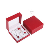Red/Blue/Gold/Silver Brushed Leather Jewelry Set Box