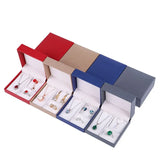 Red/Blue/Gold/Silver Brushed Leather Jewelry Set Box