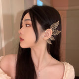 Elf Ear Cuff Maple Leaf Zircon Earring Fairy Cosplay