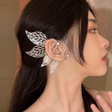 Elf Ear Cuff Maple Leaf Zircon Earring Fairy Cosplay