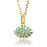 Colorful Evil Eye Pendant Necklace Boho Enamel Eye Choker for Women