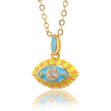 Colorful Evil Eye Pendant Necklace Boho Enamel Eye Choker for Women