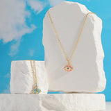 Colorful Evil Eye Pendant Necklace Boho Enamel Eye Choker for Women