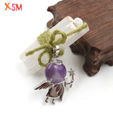 Angel Raw Stone Pendant Selenite Sticks Wands Bundle for Yoga Reiki Healing