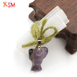 Angel Raw Stone Pendant Selenite Sticks Wands Bundle for Yoga Reiki Healing
