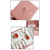 Double Open Suede Mini Set Box Ring Earrings Pendant Necklace Storage Box