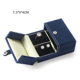 Double Open Suede Mini Set Box Ring Earrings Pendant Necklace Storage Box