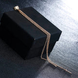 European Long Metal Chains Tassel Earring for Women Ear Cuff