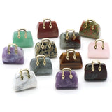 Handbag Shape Natural Stone Pendants for Jewelry Making