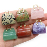 Handbag Shape Natural Stone Pendants for Jewelry Making