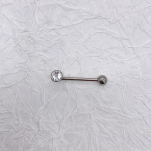 F136 Navel Nail L-Shaped Rod Inlaid Czech Drills Titanium Ball Dental Ring