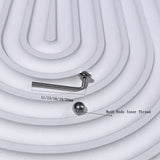 F136 Navel Nail L-Shaped Rod Inlaid Czech Drills Titanium Ball Dental Ring