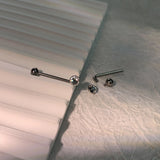 F136 Navel Nail L-Shaped Rod Inlaid Czech Drills Titanium Ball Dental Ring