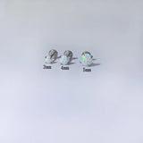 F136 Titanium Four Claw Opal Lip Studs