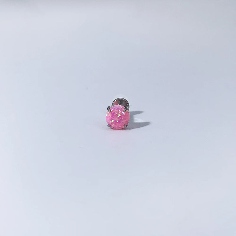 F136 Titanium Four Claw Opal Lip Studs