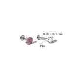 F136 Titanium Four Claw Opal Lip Studs