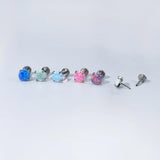 F136 Titanium Four Claw Opal Lip Studs