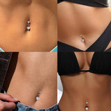 Titanium Zircon Heart Belly Button Nail 14G 10mm Navel Ring