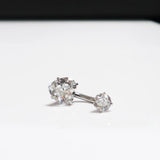 Titanium Zircon Heart Belly Button Nail 14G 10mm Navel Ring