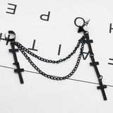 Cross Tassel Chains Ear Cuff Earrings Gothic Punk Style Clip Earring Jewelry