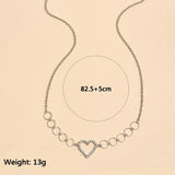 Women Silver Waist Chain Hollow Heart Crystal Body Chain Gift