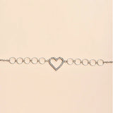 Women Silver Waist Chain Hollow Heart Crystal Body Chain Gift