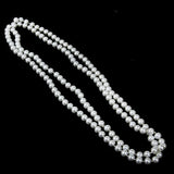 Faux Pearl Sweater Chain Necklace & Earrings Stand