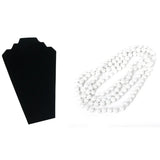 Faux Pearl Sweater Chain Necklace & Earrings Stand
