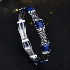 Vintage Silver Charm Elastic Bracelet for Men & Women
