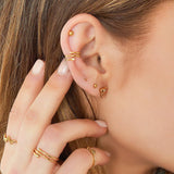 Gold-plated CZ Ear Clips No Piercing Cartilage Earrings Women Jewelry
