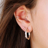 Gold-plated CZ Ear Clips No Piercing Cartilage Earrings Women Jewelry