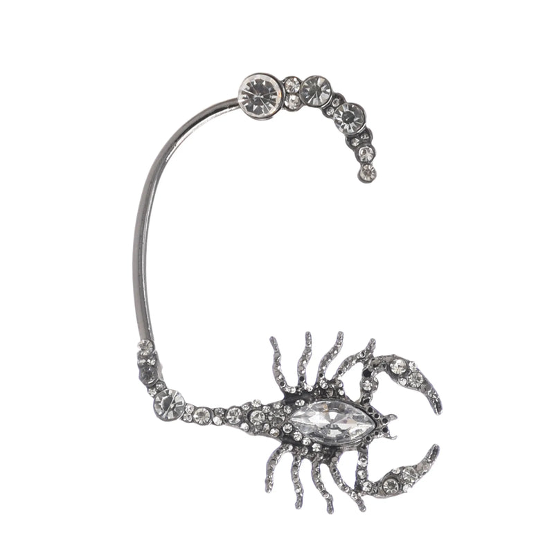 Gun Scorpion Crystal Right Ear Cuff Earrings for Women Exaggerated Personality