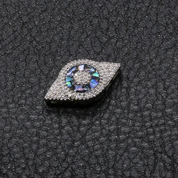 CZ Shell Eye Charms Pendants Copper Jewelry Making