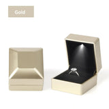 LED Jewelry Ring Box Velvet Display With Light
