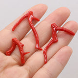 1 Pcs Natural Red Coral Beads Branch Shape Necklace Charms for Jewelry Making