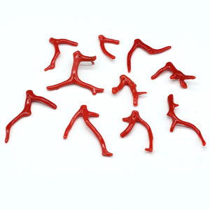 1 Pcs Natural Red Coral Beads Branch Shape Necklace Charms for Jewelry Making