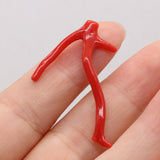 1 Pcs Natural Red Coral Beads Branch Shape Necklace Charms for Jewelry Making