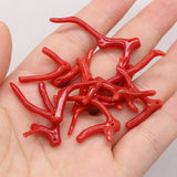 1 Pcs Natural Red Coral Beads Branch Shape Necklace Charms for Jewelry Making